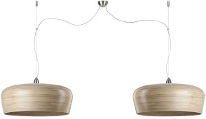 Lampa wisząca bambusowa Hanoi naturalna podwójna 60x25cm