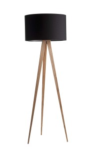 Lampa podłogowa TRIPOD WOOD czarna