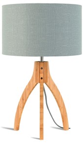 Lampa stołowa Annapurna trójnożna 30cm/abażur 32x20cm, lniany jasnoszary