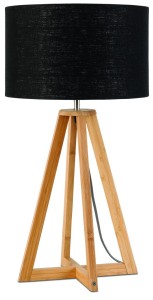 Lampa stołowa Everest 4-nożna 34cm/ abażur 32x20cm, lniany czarny