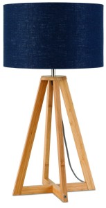 Lampa stołowa Everest 4-nożna 34cm/ abażur 32x20cm, lniany blue denim