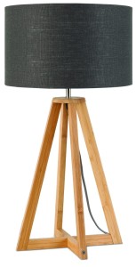 Lampa stołowa Everest 4-nożna 34cm/ abażur 32x20cm, lniany ciemnoszary