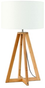 Lampa stołowa Everest 4-nożna 34cm/ abażur 32x20cm, lniany biały