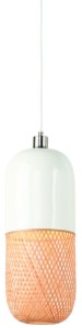 Lampa wisząca Mekong bambus /20x50cm podłużny, biała/naturalny