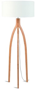Lampa podłogowa Annapurna bambus 3-nożna 128cm/abażur 60x30cm, lniany biały
