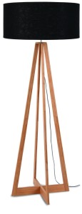 Lampa podłogowa Everest bambus 4-nożna 127cm/abażur 60x30cm, lniany czarny