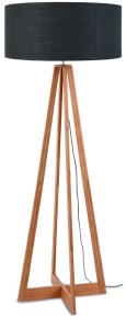 Lampa podłogowa Everest bambus 4-nożna 127cm/abażur 60x30cm, lniany ciemnoszary