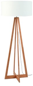 Lampa podłogowa Everest bambus 4-nożna 127cm/abażur 60x30cm, lniany biały