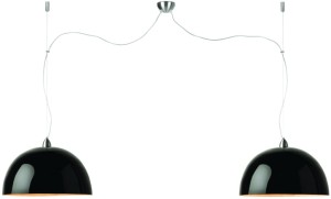 Lampa wisząca Halong bambus 53x35cm/ 2-abażurowy system, czarny