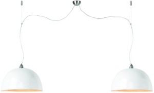 Lampa wisząca Halong bambus 53x35cm/ 2-abażurowy system, biały